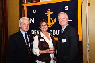  Daniel Branch, President of the U.S. Navy League, left, with Britta Rodie and Warren Rodie