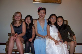  Birthday Girl, Loan Vo, is surrounded by her favorite princesses: Sasha, Shelby, Ariana & Jenna